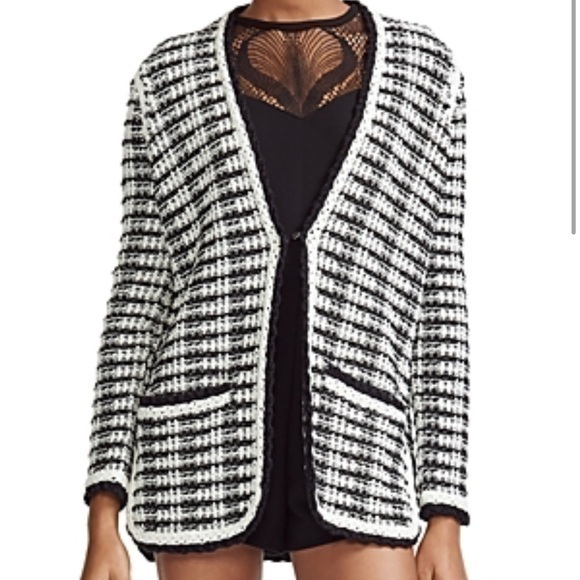 Maje Sweaters - Maje black and white knit cardigan